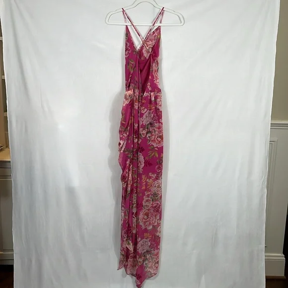 REVOLVE Sau Lee Fredia Freida Dress 14 Fuchsia Floral Maxi Low Strappy Back - Picture 8 of 16